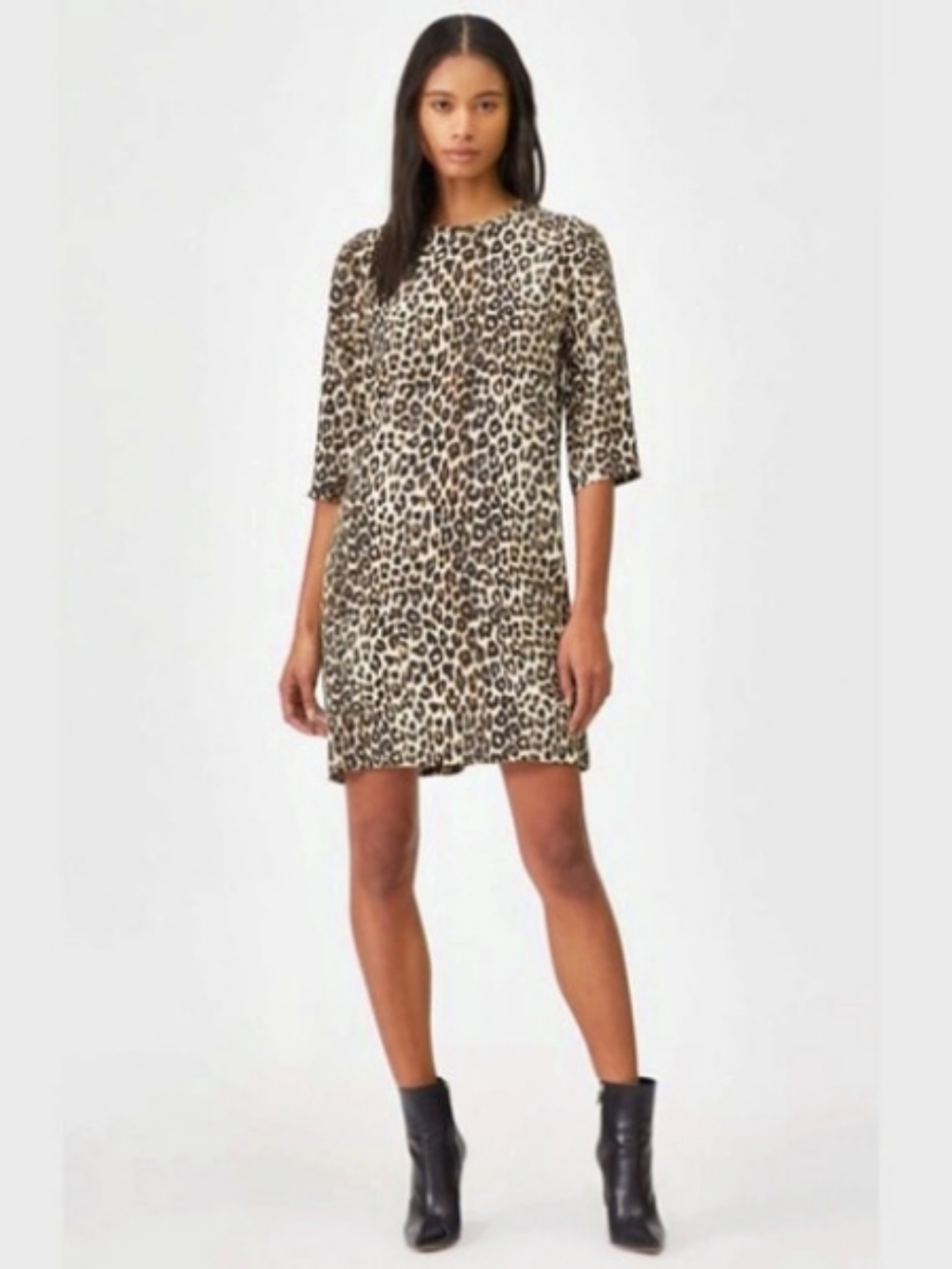 Equiptment 100% Silk Leopard Print Mini Dress Like New